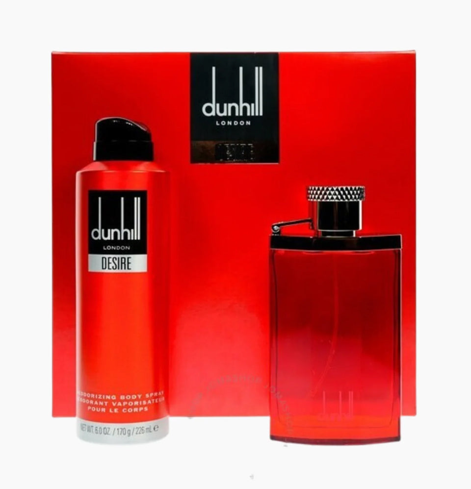 DUNHILL DESIRE RED EDT 100ML + 226ML BODY SPRAY SET FOR MEN